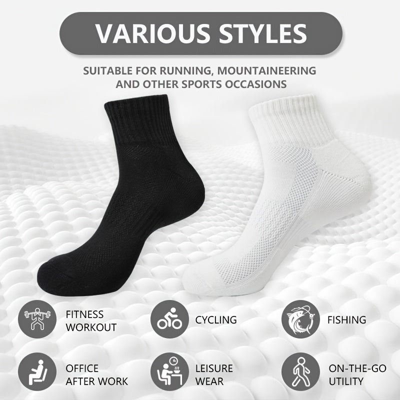 5 Pairs Athletic Cotton Socks for Running Training Daily Use