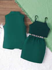 Toddler Girls Business Style Dress Three piece Set