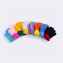 Kids Winter Knitted Gloves Elastic Warm Keeping Boys Girls