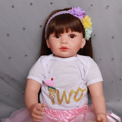 22 Inch 55 Cm Reborn Doll Lifelike Silicone Vinyl Dolls Girl Toy
