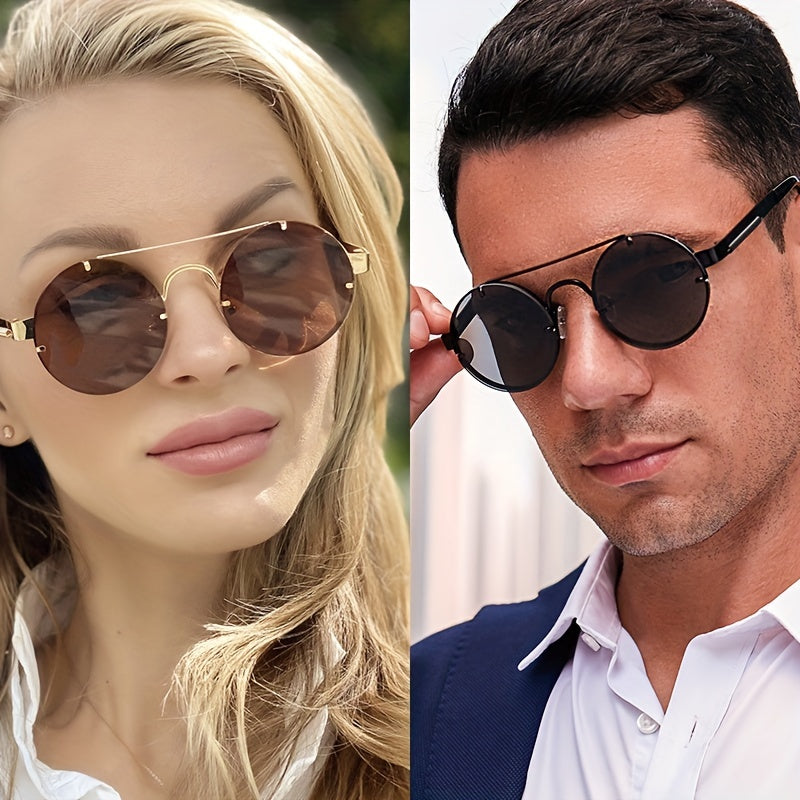 Men's Steampunk Round Sunglasses Retro Style Hip Hop