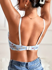 Push Up Bra with Lace Trim - Comfy & Breathable - Women's Lingerie