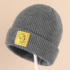 Dinosaur Patch Beanie Hat Woolen Knitted Hat