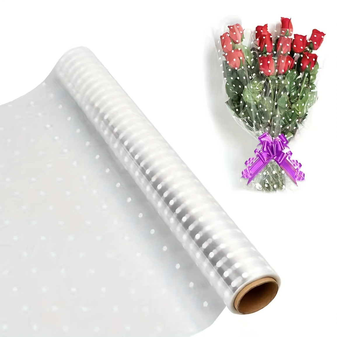 Clear Dot Wrapping Paper Flower Packaging Waterproof Plastic Film