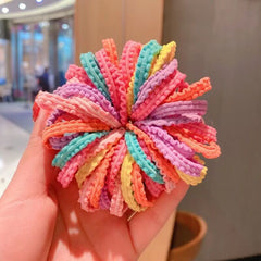 100pcs Girls Colorful Elastic Hair Ties Seamless Candy Accessory