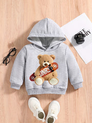 Bear & Skateboard Baby Hoodie for Spring/Autumn