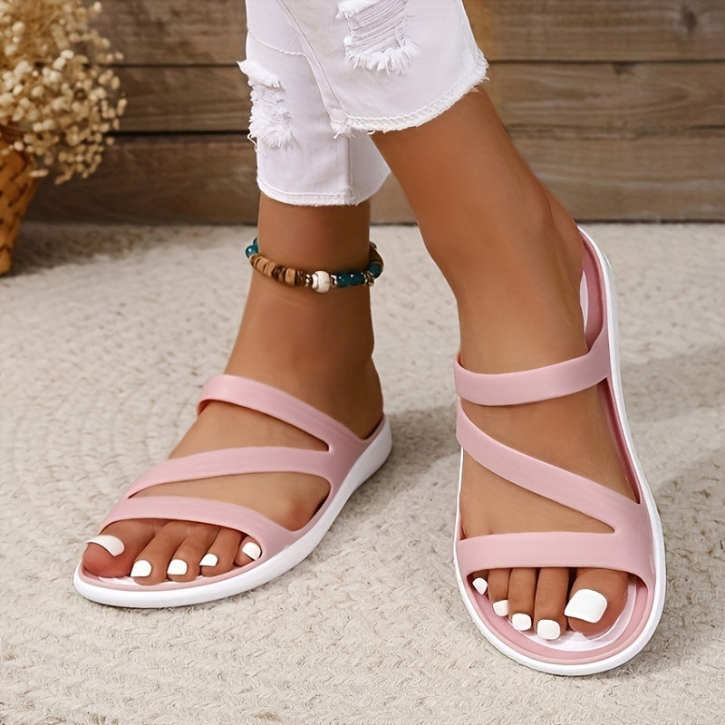Women's Waterproof Slip on Sports Sandals Hollow Out Breathable Flat Slides