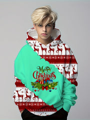 Christmas Kids Hoodie Pullover Long Sleeve Top Boy's Clothes