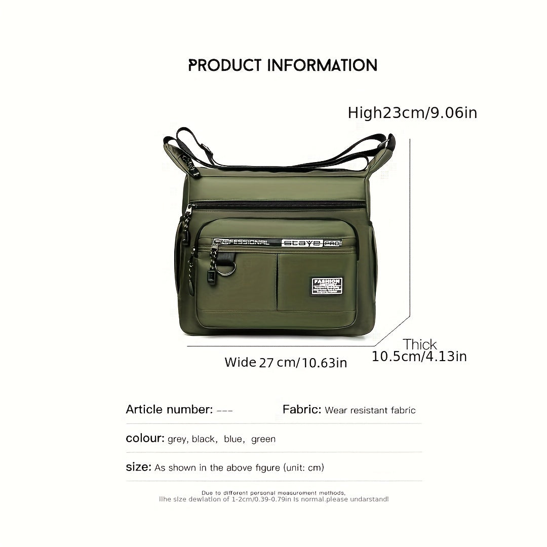 Men's Casual Nylon Crossbody Bag Large Capacity Sports Shoulder Bag