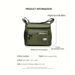 Men's Casual Nylon Crossbody Bag Large Capacity Sports Shoulder Bag