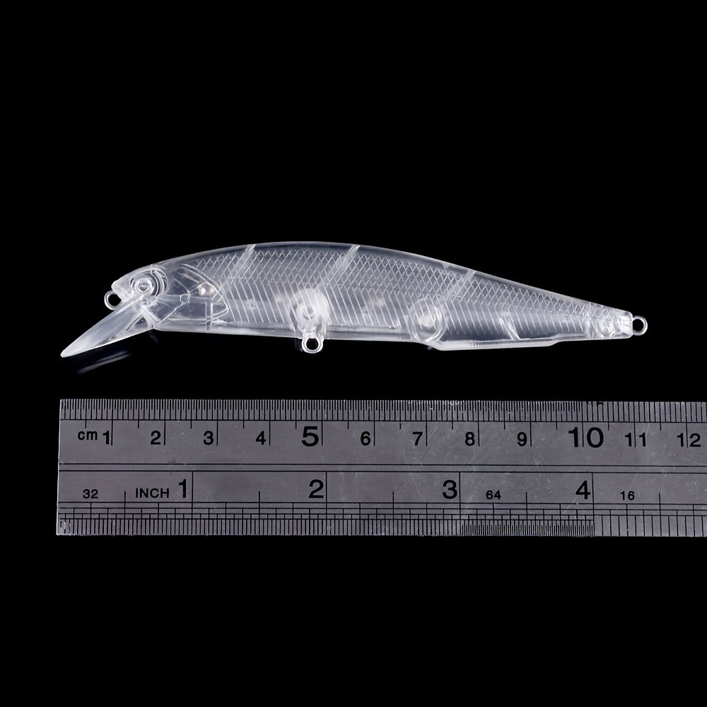 10pcs 12g Unpainted Minnow Lures DIY Fishing Tackle