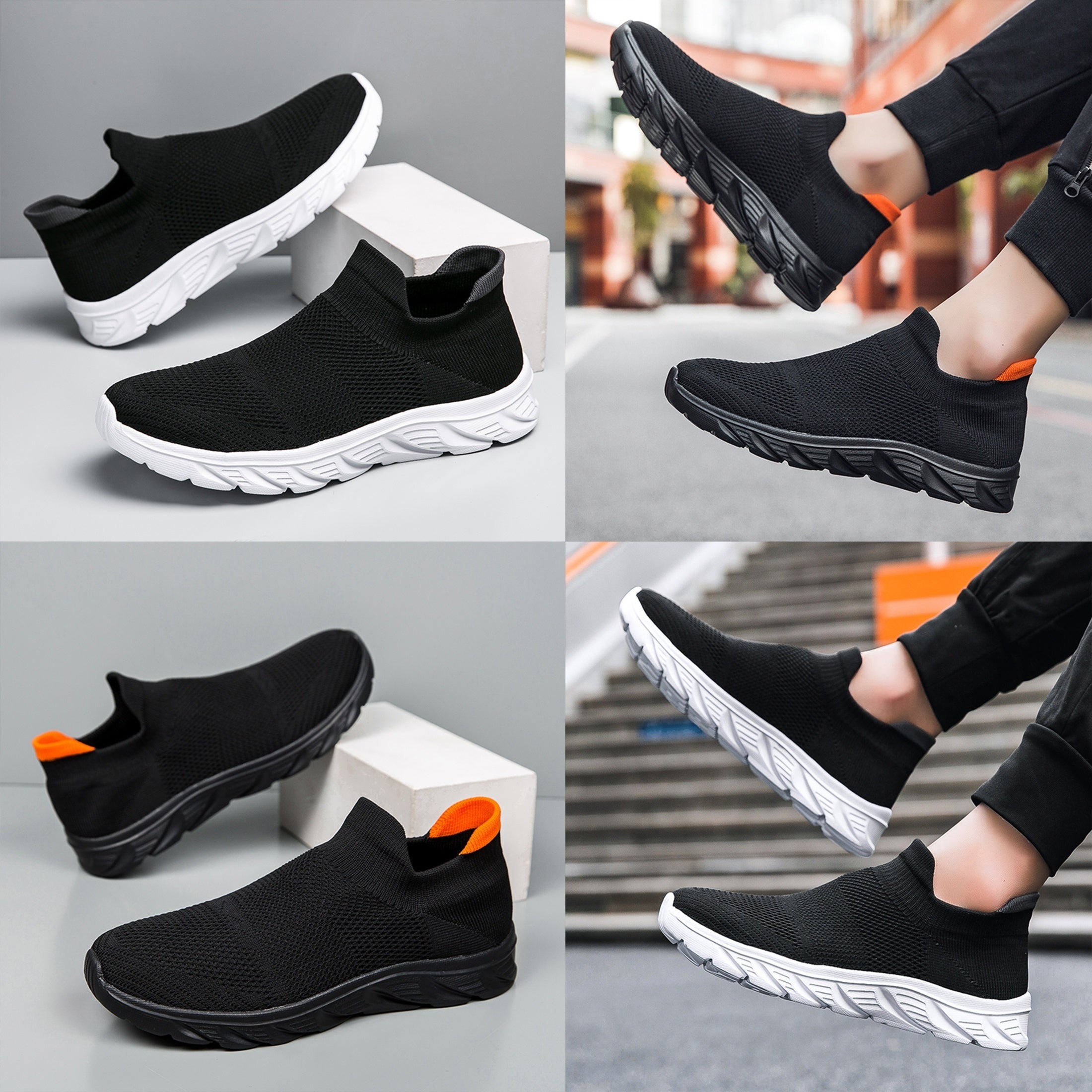 Men's Slip on Athletic Sneakers Breathable Walking Shoes Lightweight