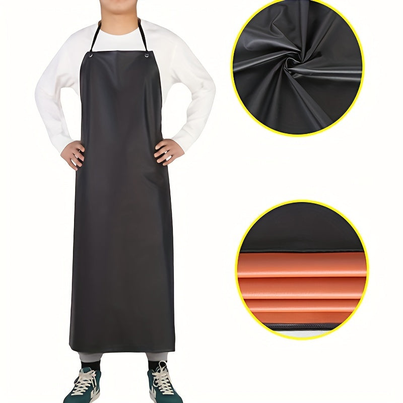 2pcs PVC Apron Kitchen Sleeve Waterproof And proof Thickened Apron Soft Leather