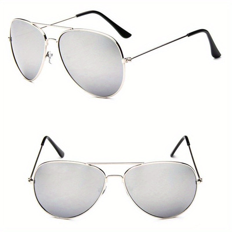 Double Bridge Classic Metal Coated Sunglasses UV 400 Circular Men's Driving