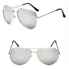 Double Bridge Classic Metal Coated Sunglasses UV 400 Circular Men's Driving