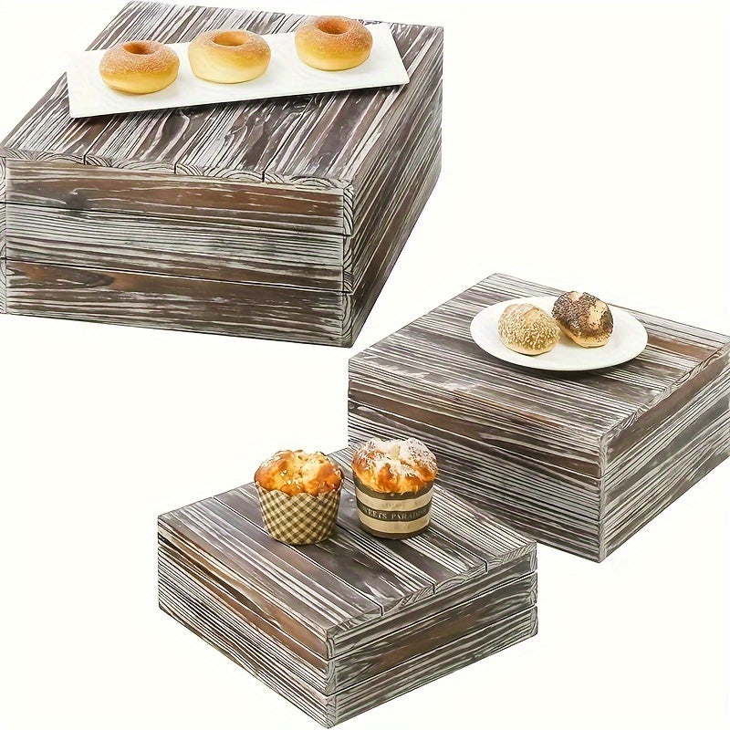 Wooden Style Wedding Cake Tray for Coffee Cake Drinks