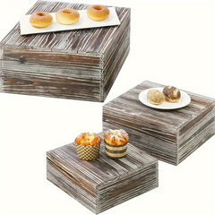 Wooden Style Wedding Cake Tray for Coffee Cake Drinks