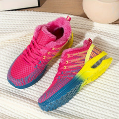 Women's Air Cushion Sole Sneakers Lace Up Round Toe Sport Shoes