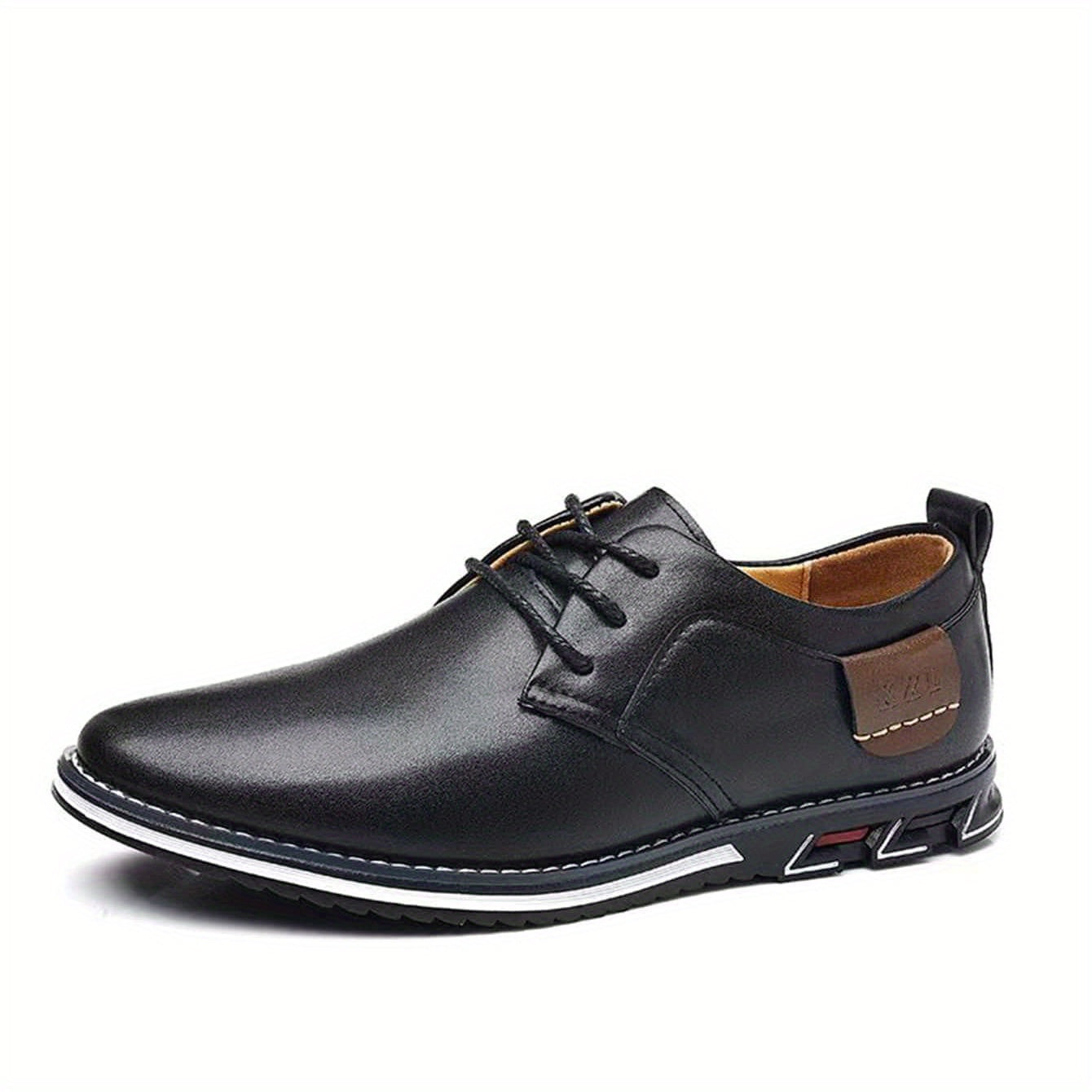 Men's Casual Business Breathable Walking Shoes Comfy Lace Up PU Shoes