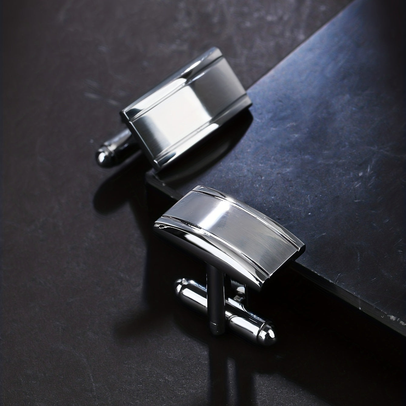 Men's Steel Curved Line French Cufflinks Shirt Suit Cufflinks