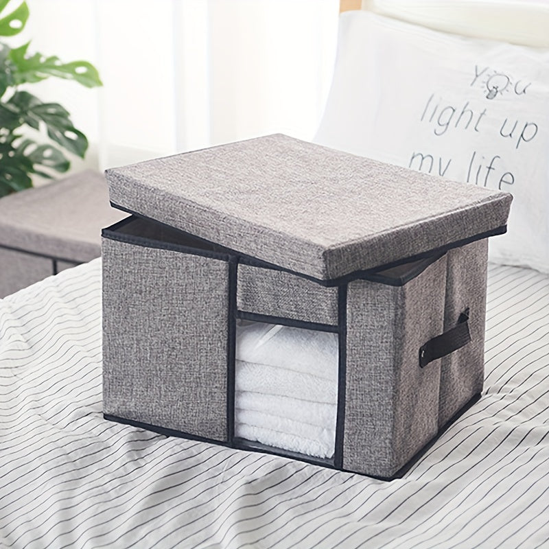 1pc Wardrobe Clothes Storage Bag Foldable Fabric Clothes Pants Finishing Bag