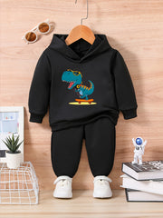 Dinosaur Skateboarding Baby Outfit Sweatshirt Trousers Set