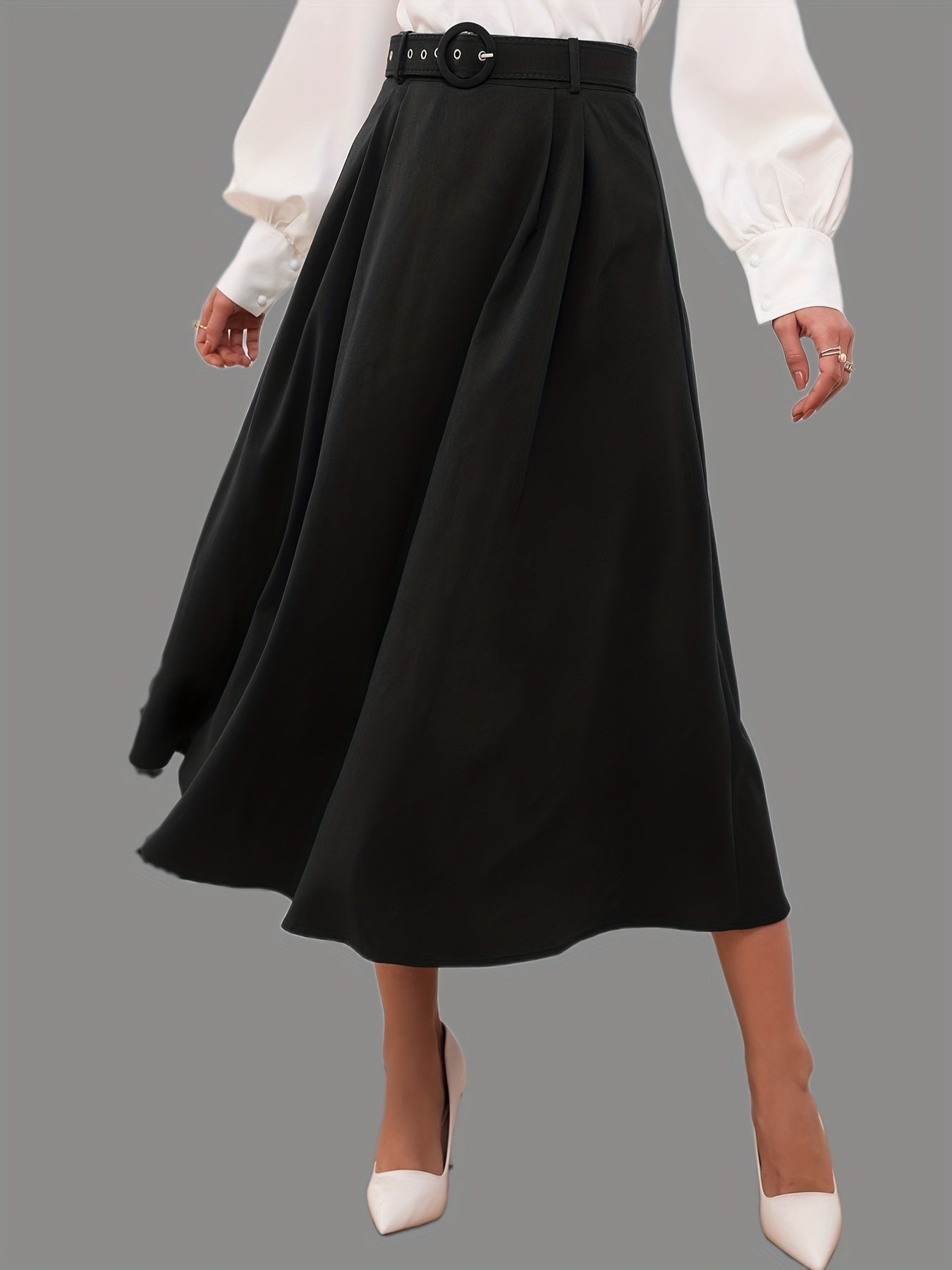 Solid A line Skirt Casual Skirt For Spring & Summer Women's Clothing