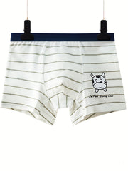 2pcs Boys Boxer Briefs Cartoon Print Elastic Waist Shorts Cotton Underwear