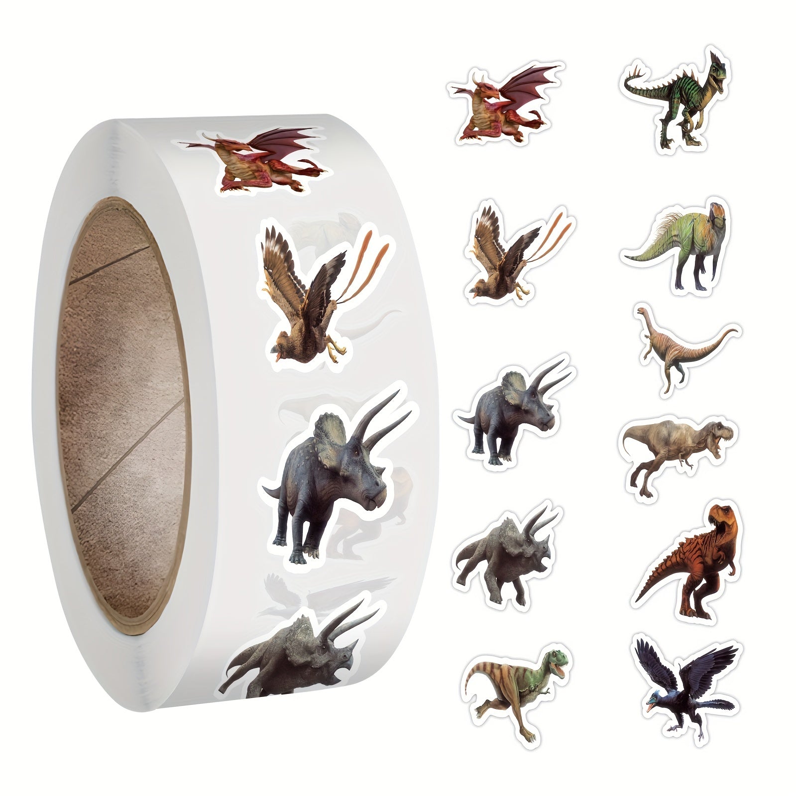 550pcs Dinosaur Sticker Roll - Water Bottle, Laptop, Luggage Decals