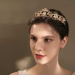 Baroque Rhinestone Tiara Crown for Bridal Princess Women
