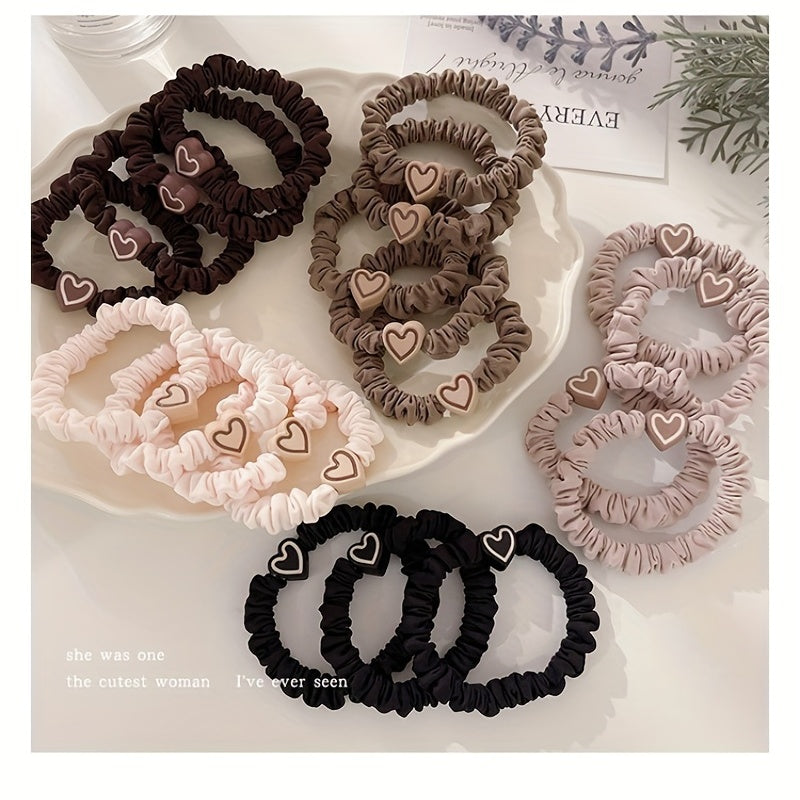 5 Pcs Love Hair Ties Elastic Band Headwear Mix