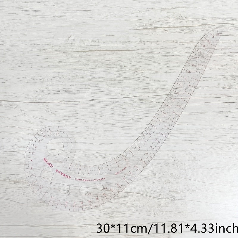 1pc DIY Sewing Ruler French Curve Comma Shaped Ruler For Pattern Making