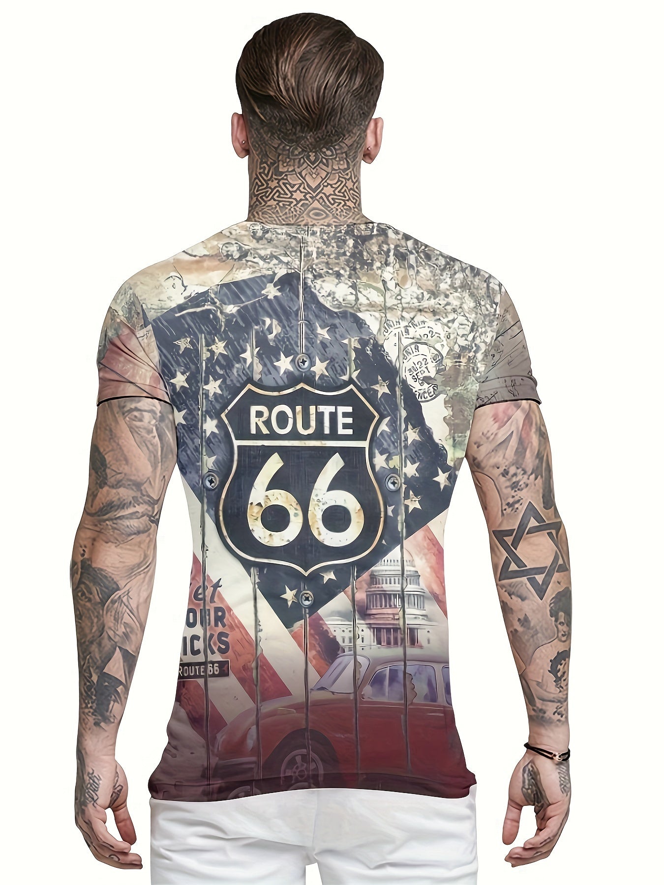 Men's Casual Street Style Stretch Tee Shirt For Summer
