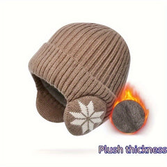Winter Beanie Hat Skull Cap Windproof Warm Knit Hat With Earflap