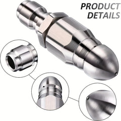 2pcs Stainless Steel Drain Nozzle 5000 PSI + Quick Connector