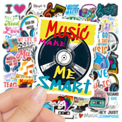 50Pcs Music Doodle Stickers, Waterproof Decorative Stickers for Phone Lap