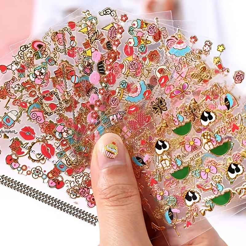 30 Sheets Bronzing Nail Stickers Waterproof Non-toxic Nail Art Princess Toy Stic