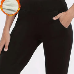 Fleece Yoga Pants With Pocket High Stretch Leggings
