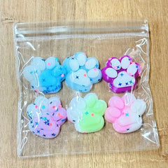 Colorful Rainbow Cat Paw Squeeze Toys Soft Finger Friendly for Kids & Adults