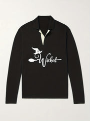 Men's Witch Pattern Knit Polo Shirt