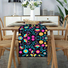 Printed Linen Polyester Table Runner 72in Hanukkah Kitchen Decor