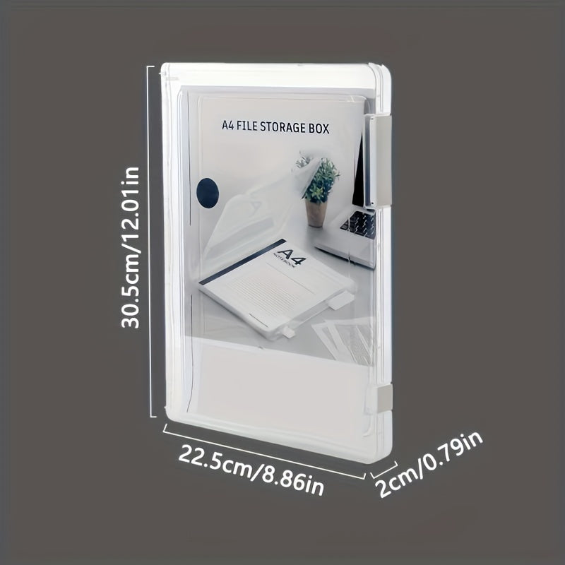 3pcs A4 Transparent File Box Data Classification Box Plastic Storage Box