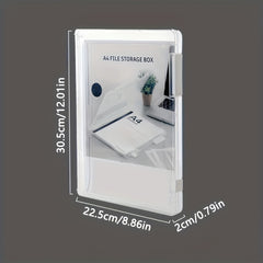 3pcs A4 Transparent File Box Data Classification Box Plastic Storage Box