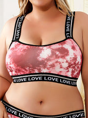Plus Size Tie Dye Criss Cross Wireless Bralette