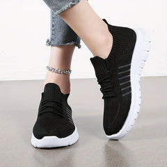 Mesh Lace-up Athletic Sneakers Outdoor Running Shoes Non-slip Tennis Shoes