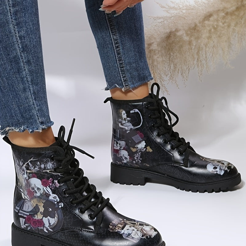 Women's Round Toe Platform Ankle Boots