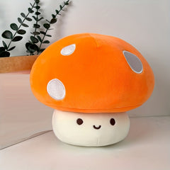 Cartoon Mushroom Plush Toy Soft Polyester Red Mushroom with Face