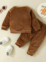 Girls' Fox Print Long Sleeved Trousers Set