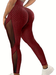 Honeycomb Mesh Leggings High Waist Yoga Pants Women's Clothing
