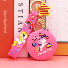 Unicorn Mirror Keychain Pendant PVC Doll